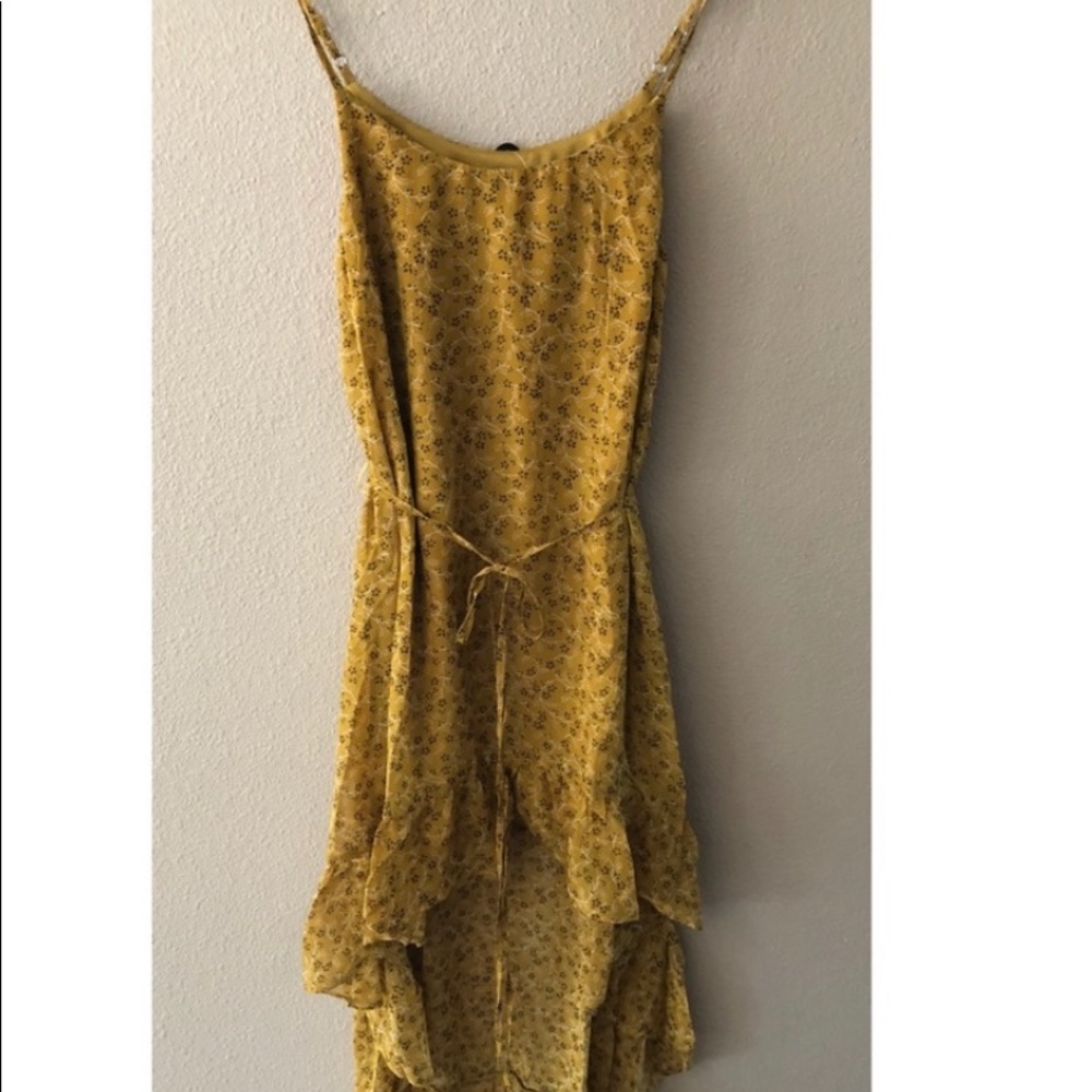 Mustard Floral Print Dress - Picture 2 of 2
